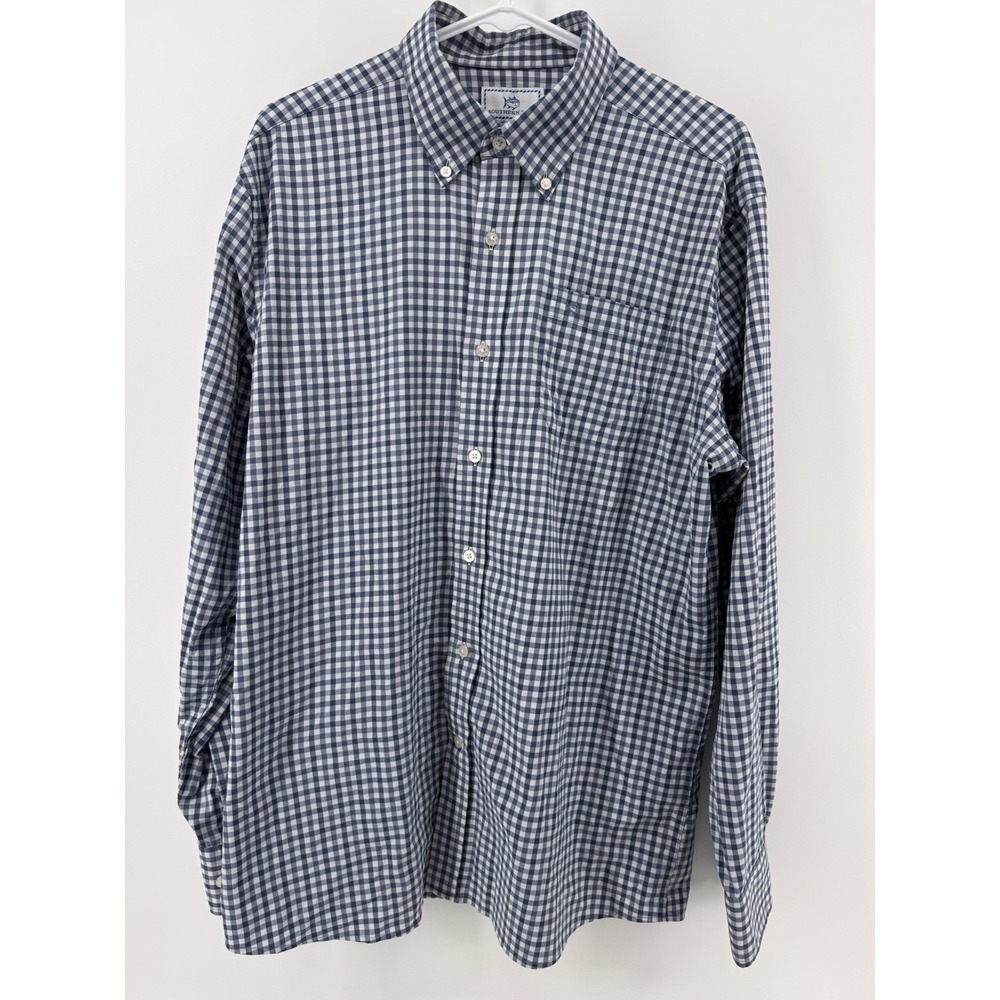 Southern Tide Intercoastal Mens Large Long Sleeve Button Front Checked
